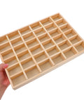 Top Tier Solid Wood Jewelry Tray Organizer Designed To Keep Your Bling Neatly Arranged In 36 Grids for bracelets and necklaces.