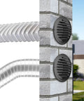6 Inch Stainless Steel Round Air Vent Cover With Built In Fine Mesh installed on exterior brick wall for ventilation