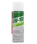 BW-100 electronic contact cleaner aerosol can, front view, white cap, green label, 8 oz / 225 g.