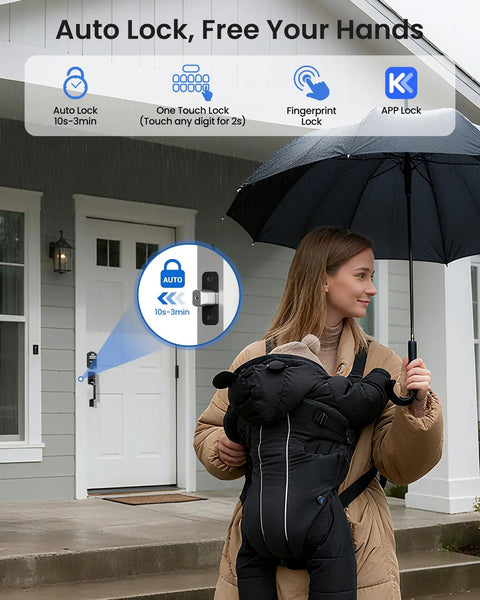 Upgrade Your Curb Game With This Plug And Play WiFi Smart Door Lock For Front Entry Featuring A Sharp Matte Black Build And Straightforward Remote App Control For Zero Stress Keyless Entry Anytime