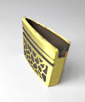 Close-up of a brass habaki ferrule with detailed pattern, part of the Habaki Ferrule Kit In Brass For Katana Wakizashi Tanto Swords