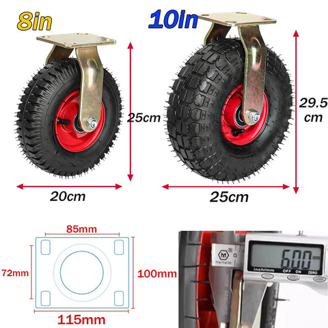 Heavy Duty Rubber Caster Wheels With Precision Ball Bearings For Smooth Silent Roll And No Sweat Swivel Action Rock Solid Non Marking Design Built Tough Zero Fuss Setup For Carts Furniture And Shop Projects