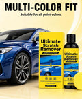 Pro Grade Scratch Eraser Paste That Buffs Out Gnarly Dings And Road Rash Fast While Sealing In A Hella Slick Hydrophobic Shield And Badass Mirror Finish For Everyday Rigs on display with blue car and yellow packaging.