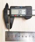 Close-up of caliper measuring 3mm, used for 100 Pieces 3mm x 18mm Stainless Steel Dowel Pins For Shelf Support And Cabinet Fastening Rust Resistant Dowel Pins With Centerless Ground Finish Heavy Duty Metal Fasteners For DIY Projects.