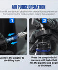 Image showing air purge operation for 3L Brake Bleed Kit With Manual Brake Bleeder Vacuum Pump Includes 1L Waste Oil Bottle 5 Adapters.