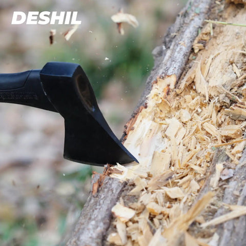 Rugged Workhorse 10 Inch Outdoor Hatchet For Camping Use Forged Carbon Steel Heat Treated chopping wood with blue handle