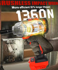 Tough As Nails 1/2 Drive Brushless Cordless Impact Wrench Compatible With Milwaukee 18V Battery Bare Tool No Battery Included showing internal motor.