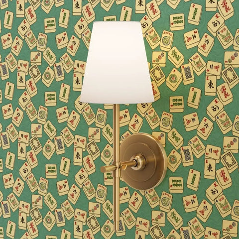 Small Scale Gold Metallic Wallpaper With Luxe Fibrous Texture For Smooth Indoor Walls Eco Pvc Free Class A Fire Rated Decor with lamp.