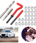 30 Piece Metric Thread Repair Kit for M3 M4 M7 M9 M11 Helicoil Style Inserts with tool set and car repair images