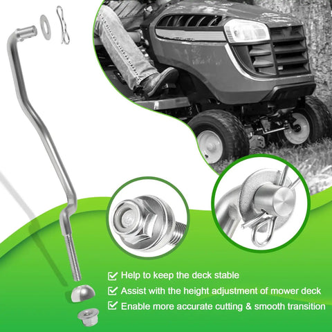 Front Draft Arm Kit And Deck Lift Linkage Kit For Riding Lawn Tractors Fits D100 Through D170 E100 Through E180 G110 L100 Through L118 And Classic 102 105 115 125 135 145 155C 190C Easy Install Durable Replacement Parts, steel mower deck linkage with pin and washer