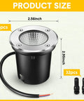 16 Pack 3W LED Well Lights For Low Voltage Outdoor Landscape Lighting Kit With 32 Connectors In Ground Waterproof Warm White