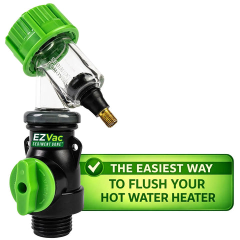 Water Heater Sediment Removal Tool Kit for Electric and Gas Heaters, Easy DIY Flush and Clean with drain valve adapter