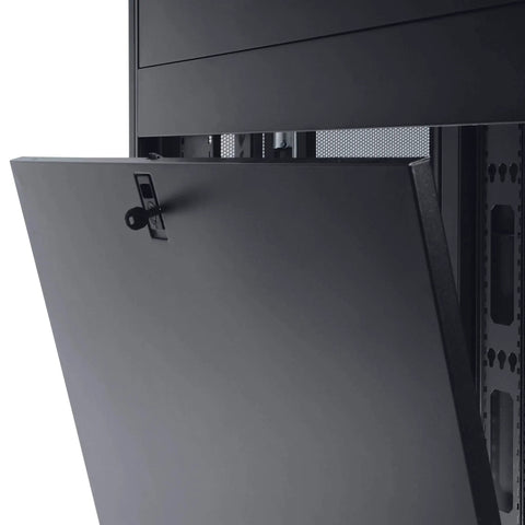 Heavy Duty Workhorse 48U Server Cabinet Extra Deep 48 Inch Rack Enclosure with lockable door detail and secure steel frame.