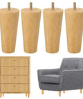 5 Inch Solid Wood Furniture Legs Set Of 4 Durable Mid Century Style Replacement Legs For Sofa Couch Bed Dresser Cabinet And Armchair