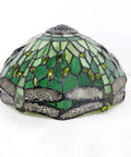 Green Tiffany Style Stained Glass Dragonfly Bedside Table Lamp For Reading And Cozy Vibes Decor, dragonfly motif close-up