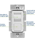 Slide Dimmer For LED 0 To 10V Power Supplies 1200VA 10A Dimmer 120 277 VAC IP 710 LFZ White Light Almond Ivory Easy Peasy Install