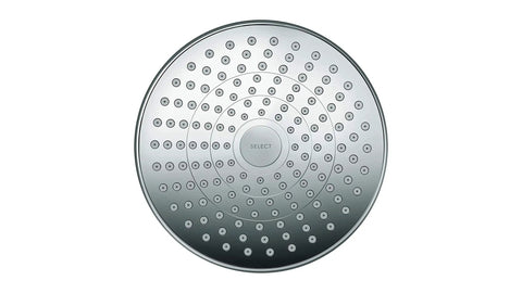 8 Inch Rain Showerhead Two Spray Modes Rain And IntenseRain Easy Clean QuickClean Chrome Finish front view