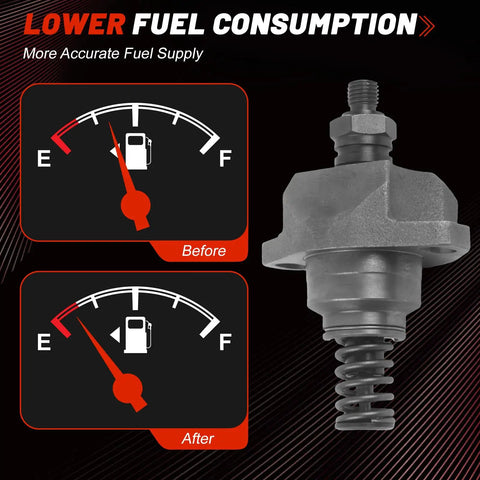 Real Heavy Duty Fuel Injection Unit Pump 4 Pack Replaces 0414287011 4179573 For Deutz Engine 1011 And Bobcat Skid Steer Loaders showing fuel gauge comparison.