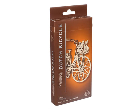 Dutch Bicycle 3D Wooden Puzzle Kit For Adults With Dope Movable Parts And Rear Rack Front Basket Amsterdam Inspired Mechanical Model 1 To 1850 Scale box