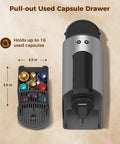 Compact Espresso Machine With 20 Bar Pump For Barista Grade Espresso One Touch Single Serve Coffee Maker Mystic Gray with capsule drawer