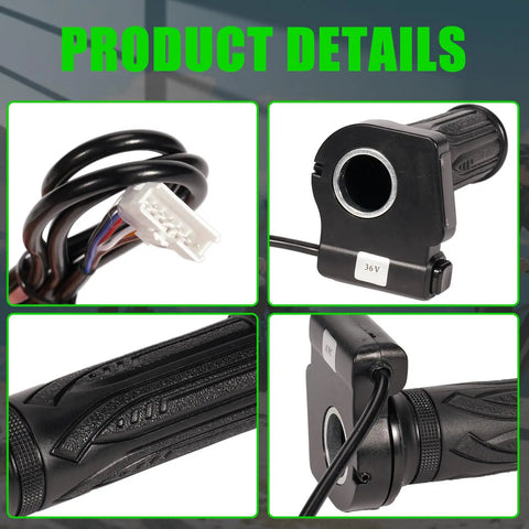 36V Electric Bike Throttle With Cruise Control Button And Twist Grip For DYU D3F D2F C3 C4 Ebikes And Jetson Bolt Pro Atlas 250 Watts Replacement Controller Part Perfect For Replacing Worn Or Malfunctioning Throttles Plug And Play Friendly