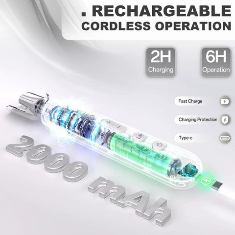 Cordless Electric Nail File Drill With Rugged 2000 Mah Battery And Bright Led Lamp showing clear charging features and operation details.