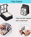 8 Pack Replacement Filters For CrossWave 1866 Compatible With 1785G 1785B shown with filter details and cleaning instructions