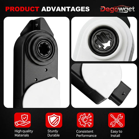 Top Rated Active Grille Shutter Motor And Front Aero Actuator Replacement Fits Chevy Equinox Tahoe Traverse And GMC Models Plug And Go Fix Boosts Engine Cooling And Gas Mileage close-up of motor showing black and white design.