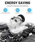 Top Tier AC Compressor With Clutch For 2012 Through 2017 Hyundai Accent Kia Rio 1.6 Liter Motor front view in engine compartment.