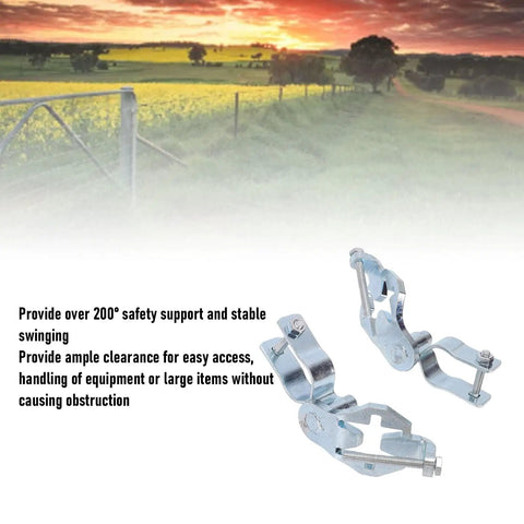 Heavy Duty T Post Gate Hinge Kit 1-3/8 Inch Galvanized Iron Fence Hinge For Chain Link Gates Farm And Garden Yard Gate Hardware
