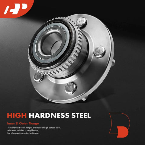 Close-up of Rear Wheel Bearing And Hub Assembly With Abs Ring For Hyundai Santa Fe 2001 2006 5-Lug Direct Fit Fwd Only 4-Wheel Abs Compatible