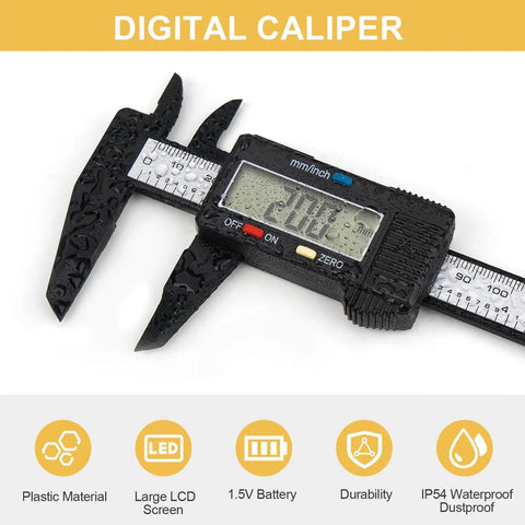 Digital Caliper 0-6 Inch With Big LCD Screen Auto On Off Feature Inch Millimeter Conversion Measuring Tool Handy for Home DIY