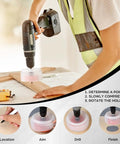 Cordless drill with orange 4/6 in hole saw and dust-collection bowl for recessed can lights