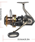 Side view of Surf Spinning Fishing Reel 8000 12000 With 20Kg Drag Power Backlash Free Bearings All Metal Frame