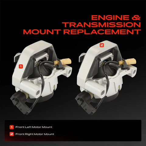 Tough As Nails Front Engine Motor Mount Set Pair For Audi A6 A7 A8 2013 2018 showing front left and right motor mounts.