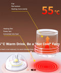 Intelligent Gravity Sensor Coffee Mug Warmer Electric Heated Coaster Automatic Shut Off showing 55°C heat for drinks