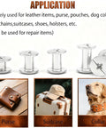 Tough Stainless Chicago Screws 110 Piece Kit, showing silver fasteners for purses, suitcases, and dog collars.
