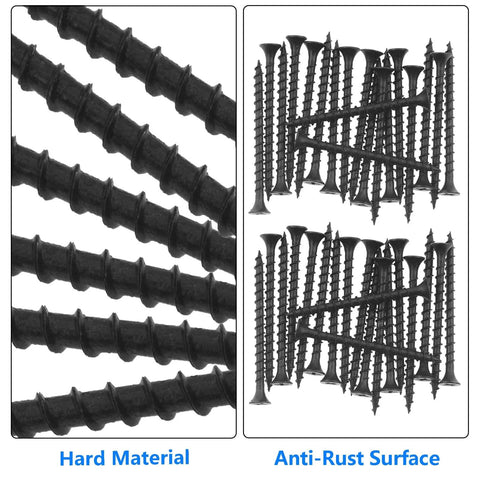 Beefy Heavy Duty Drywall Screws For Plasterboard Coarse Thread Bugle Head Phillips Drive Self Tapping Black Phosphate Coating M3.8x16mm