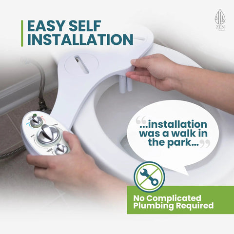Warm And Cold Bidet Attachment With Dual Nozzle For Toilet Self Cleaning Nozzles And Ceramic Valves Easy DIY Install No Fuss Picture Instructions