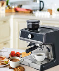 Straight Up Pro Grade 20 Bar Espresso Machine Packs Adjustable Conical Burr Grinder And Reliable Milk Frother Steam Wand For Smooth Morning Brews Without Hassle on kitchen counter.