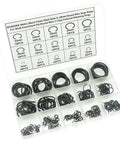 Complete 340-Piece Round Wire C-Clips External Retaining Rings Assortment Kit 5mm To 28mm For Shafts Black Finish Steel Snap Ring Set