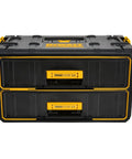 Front view of ToughSystem 2.0 Two-Drawer Tool Box, 21.8in Wide, Ball Bearing Slides, 22 Lb Load Capacity, customizable storage