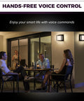 Outdoor Smart Wall Lights With Alexa And Google Assistant Control No Brainer Easy Setup RGB on porch with people