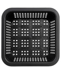 Top view of debris basket from Heavy Duty Drainage Catch Basin Kit With Debris Basket And Grate, 15.7 x 15.7 x 23.6 Inch Composite Resin Basin For Yard Downspout Lawn Drainage, DIY Friendly Debris Guard, Black Green.