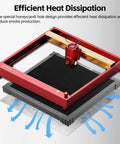 UniTak3D honeycomb laser bed 500x500mm with red aluminum frame and honeycomb work surface for XTool D1/D1 Pro engravers