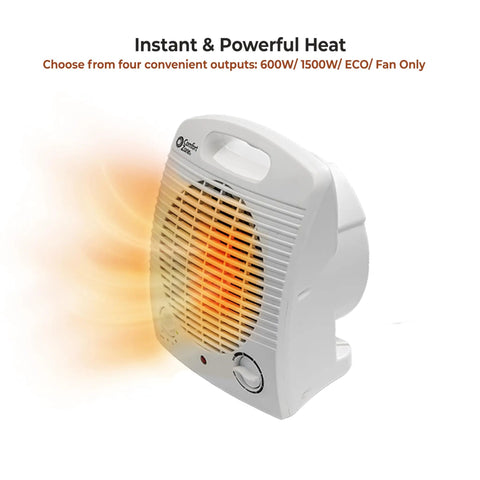 Personal Space Heater With 1500W Power, Adjustable Thermostat, Three Heat Settings And Energy Save Mode, white portable design