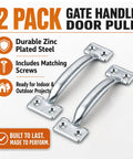 Heavy Duty Gate Handle Door Pull In Zinc Plated Steel For Fences And Sheds Barn Doors And Garage Tough Outdoor Ready Rust Resistant Utility Pulls Includes Mounting Screws 2 Pack