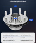 Premium Front Wheel Hub Bearing Assembly With ABS For GM Trucks And SUVs Go To Replacement Six Lug Left And Right Fits Silverado Suburban Tahoe Sierra Express Savana 1500 2500 RWD 515054 specification diagram