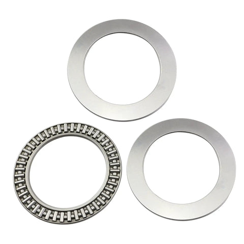 Beefy Heavy Duty Thrust Needle Roller Bearings With Washers AXK5578 shown with washers, 55mm bore, 78mm OD, and 3mm thick.