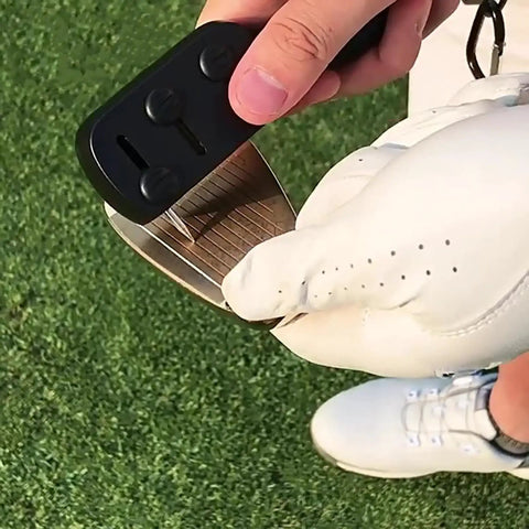 Using 3-In-1 Golf Club Cleaner Brush Set With Retractable Head And Zip Line, Nylon Bristles For Woods, Brass Bristles For Irons